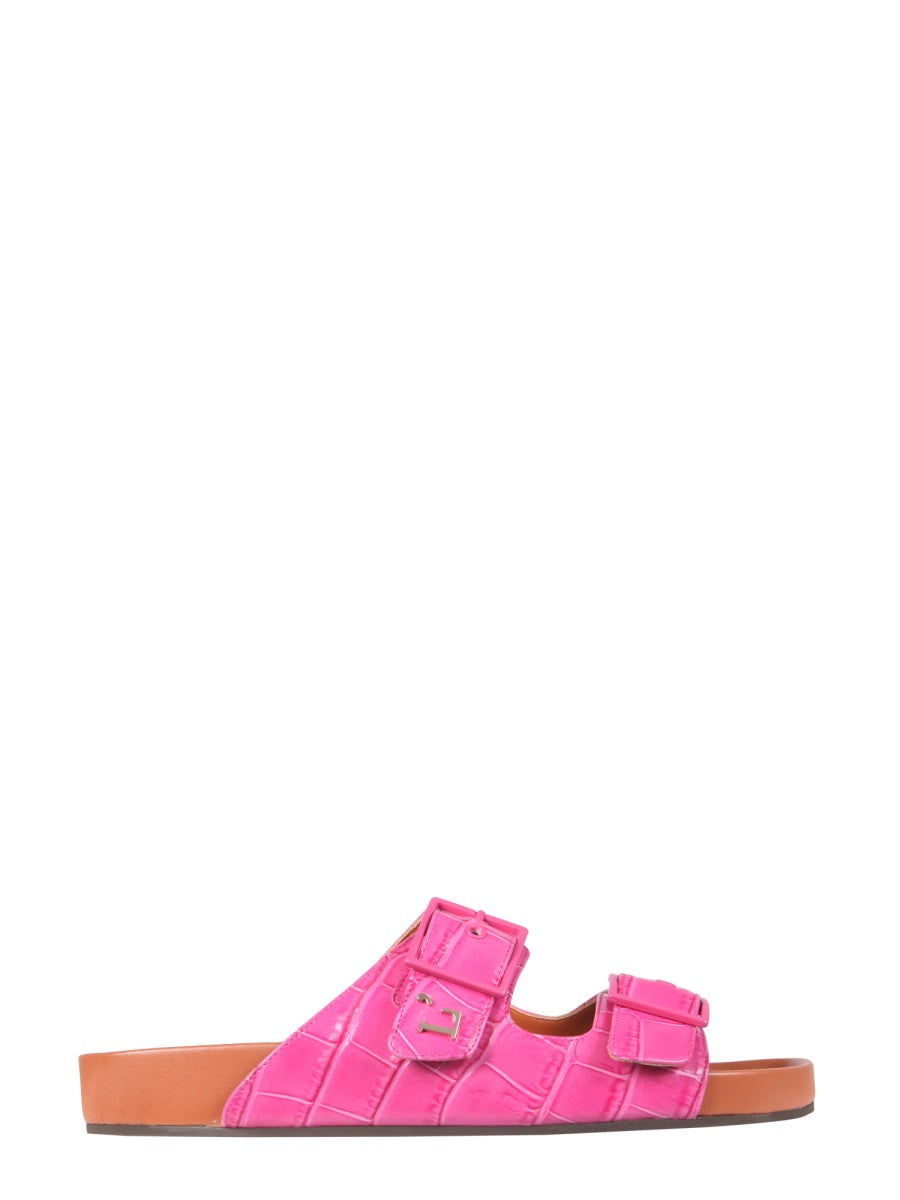 SANDALS WITH COCONUT PRINT LEATHER L'AUTRE CHOSE FUCHSIA 35