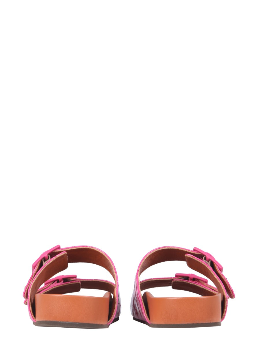 SANDALS WITH COCONUT PRINT LEATHER L'AUTRE CHOSE