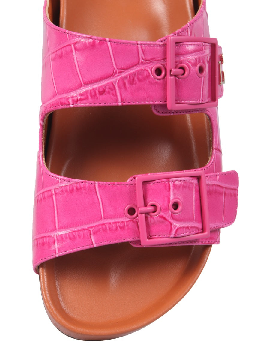 SANDALS WITH COCONUT PRINT LEATHER L'AUTRE CHOSE