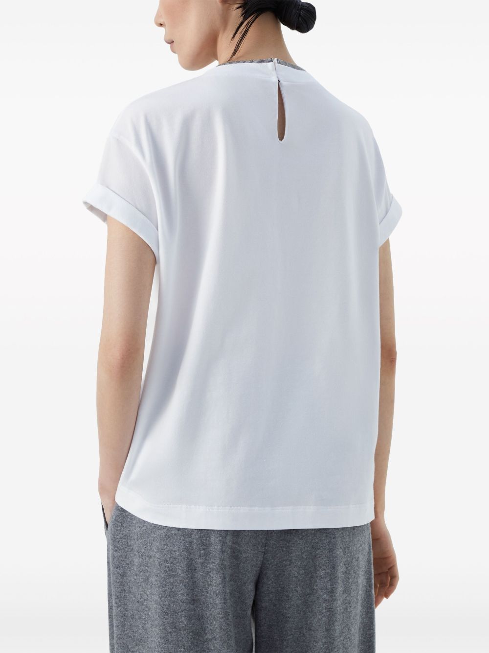 T-SHIRT WITH CONTRASTING TRIM Brunello Cucinelli