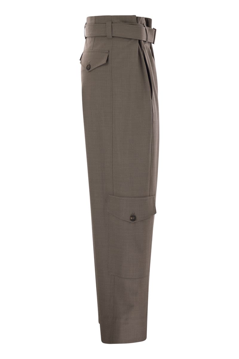 TROPICAL LUXURY WOOL UTILITY TROUSERS Brunello Cucinelli
