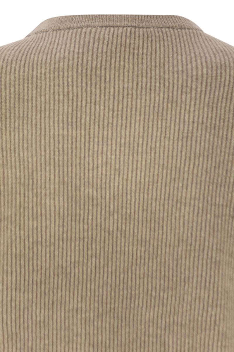 ENGLISH RIB CASHMERE SWEATER WITH MONILE Brunello Cucinelli