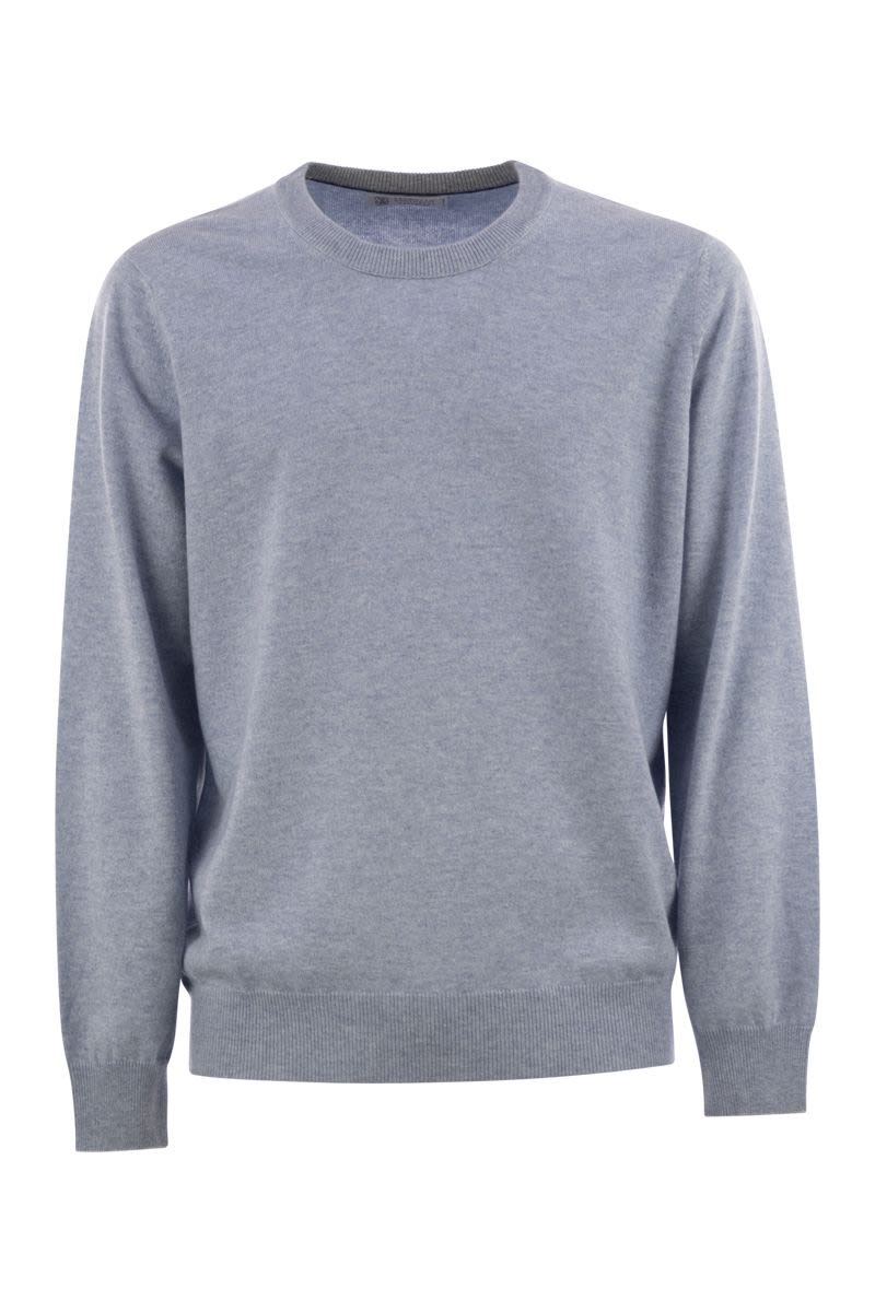 PURE CASHMERE CREW-NECK SWEATER Brunello Cucinelli LIGHT BLUE 48