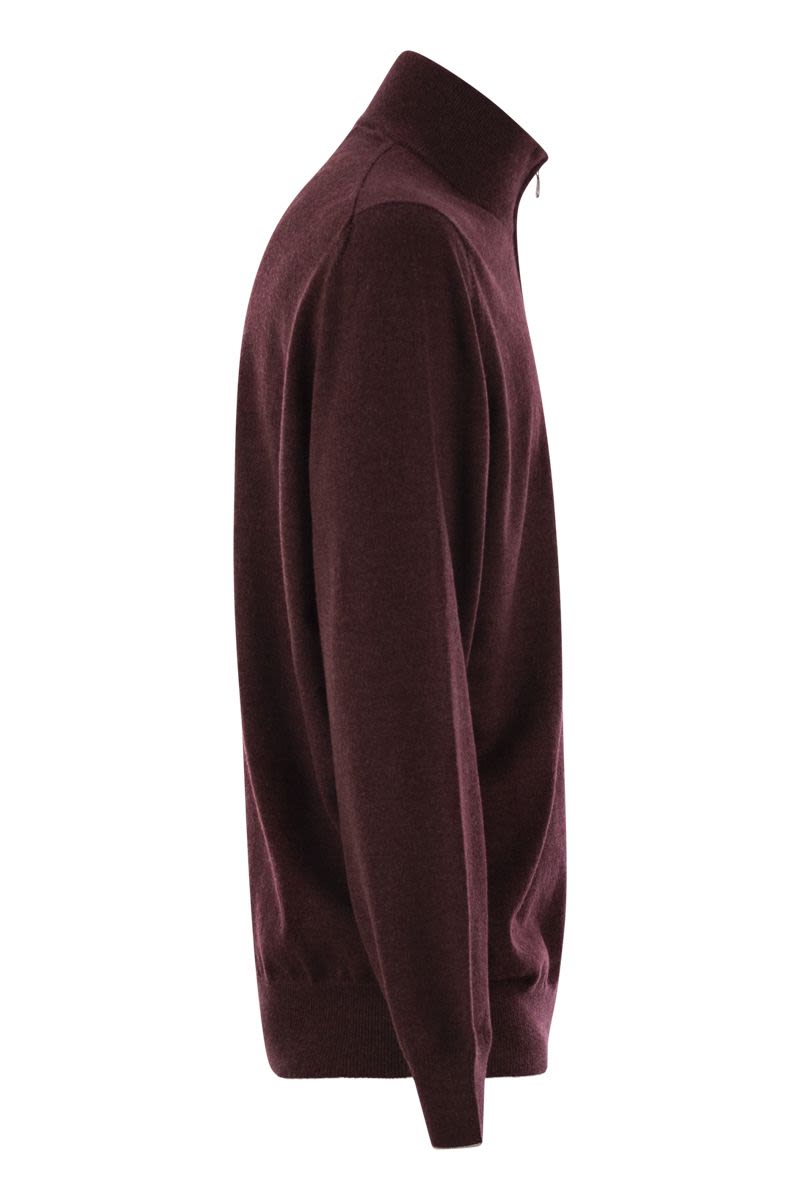 HIGH-NECKED CASHMERE SWEATER WITH ZIP OPENING Brunello Cucinelli