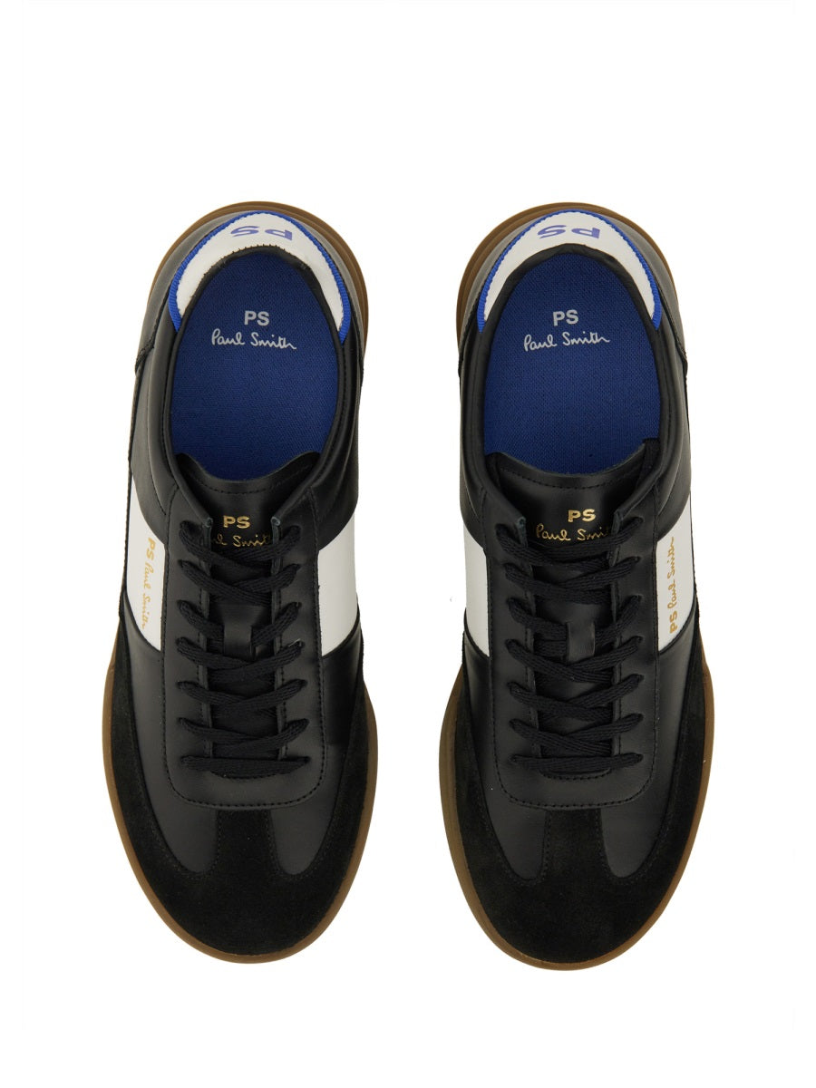 BLACK COW LEATHER SNEAKERS PS PAUL SMITH
