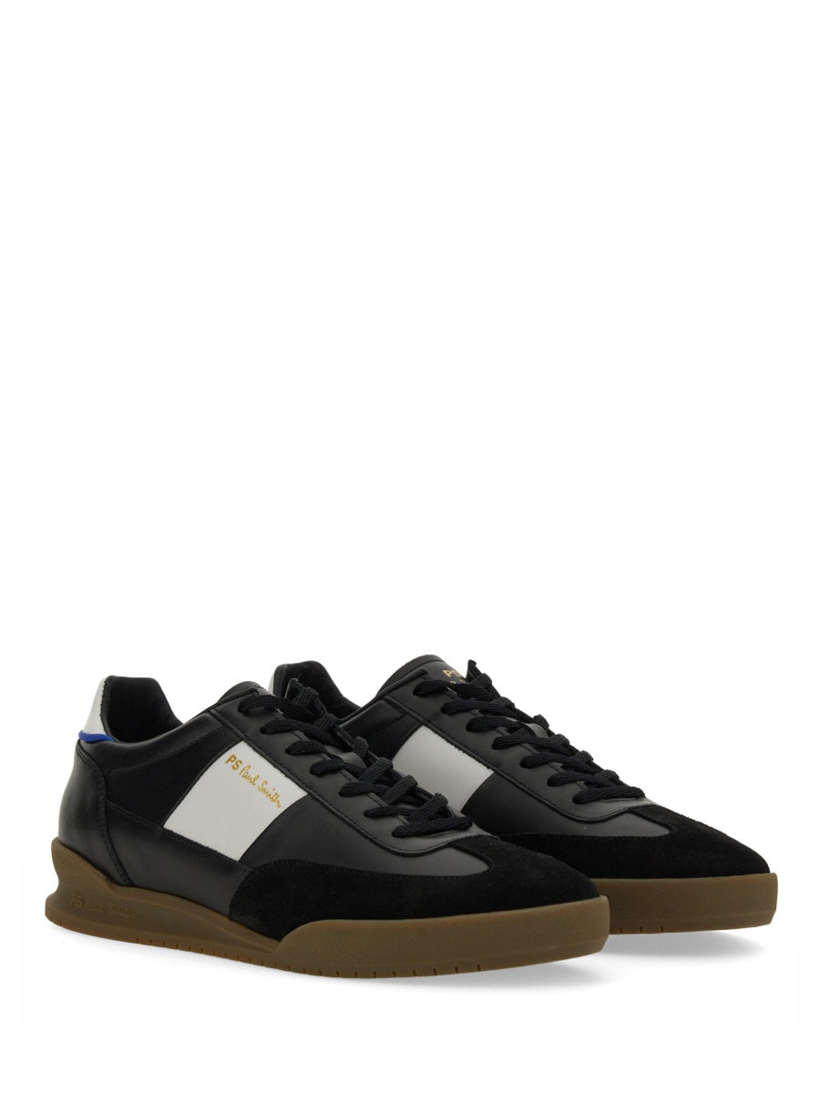 BLACK COW LEATHER SNEAKERS PS PAUL SMITH