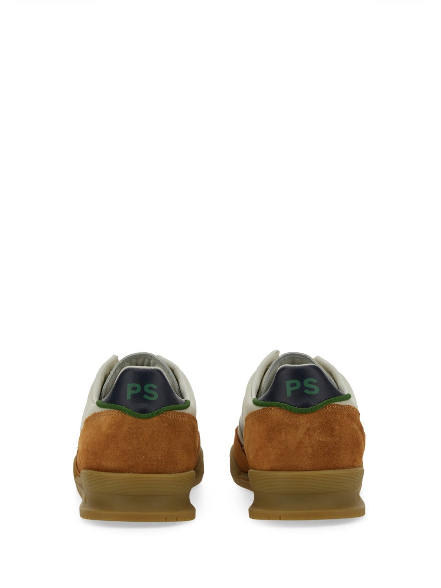 WHITE LEATHER NYLON SNEAKERS PS PAUL SMITH
