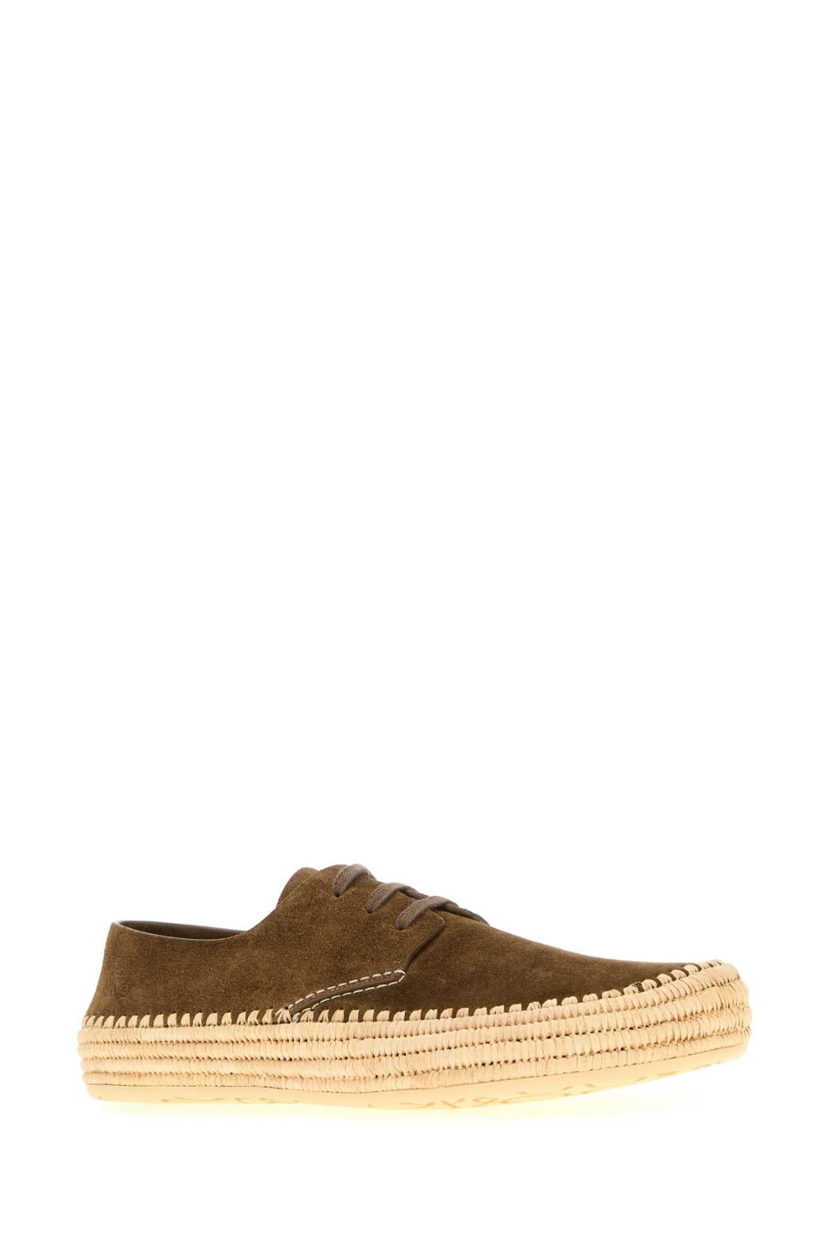 BROWN SUEDE RIO LACE-UP SHOES LOEWE