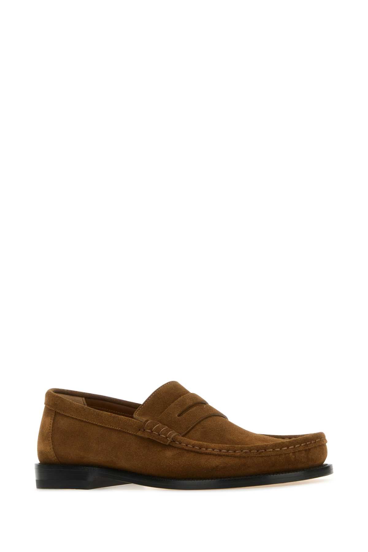 BROWN SUEDE CAMPO LOAFERS LOEWE