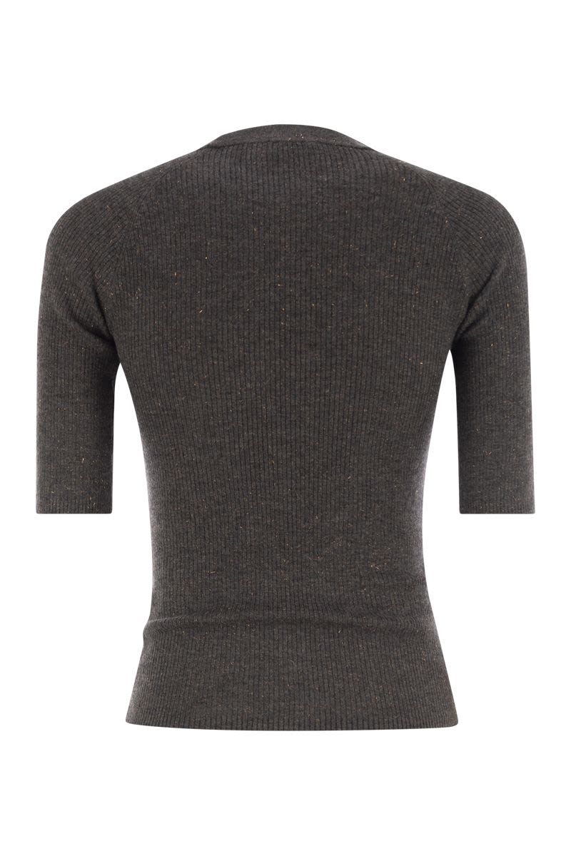 SPARKLING RIBBED CASHMERE SWEATER Brunello Cucinelli
