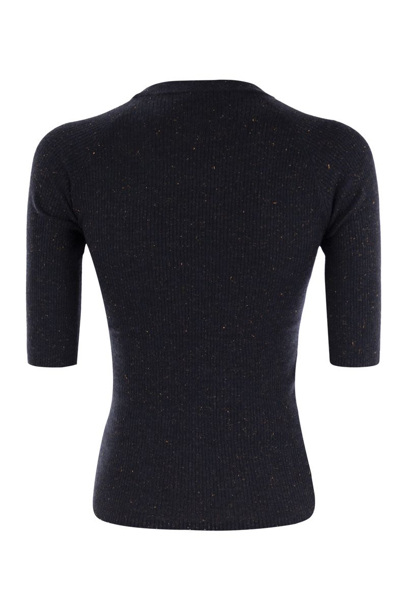 SPARKLING RIBBED CASHMERE SWEATER Brunello Cucinelli