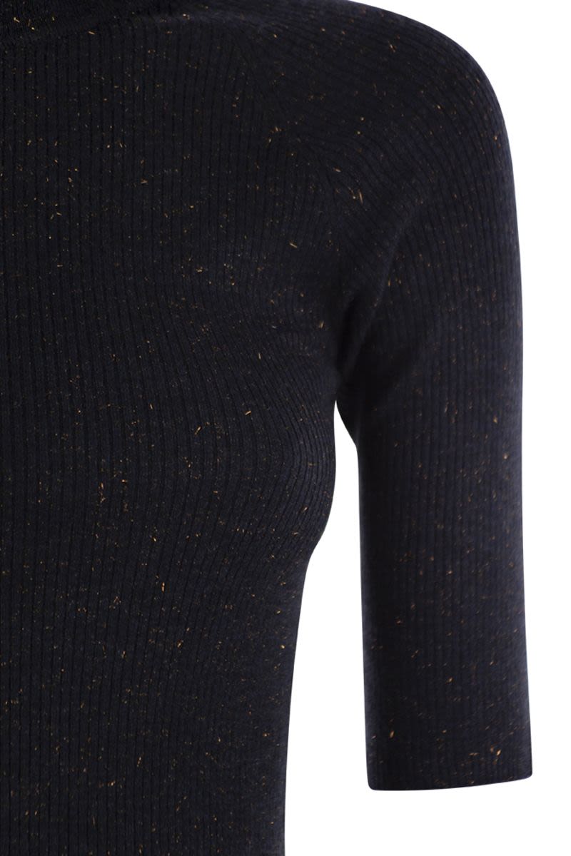 SPARKLING RIBBED CASHMERE SWEATER Brunello Cucinelli