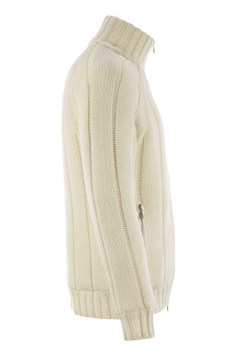 CASHMERE KNIT DOWN JACKET WITH ZIP Brunello Cucinelli