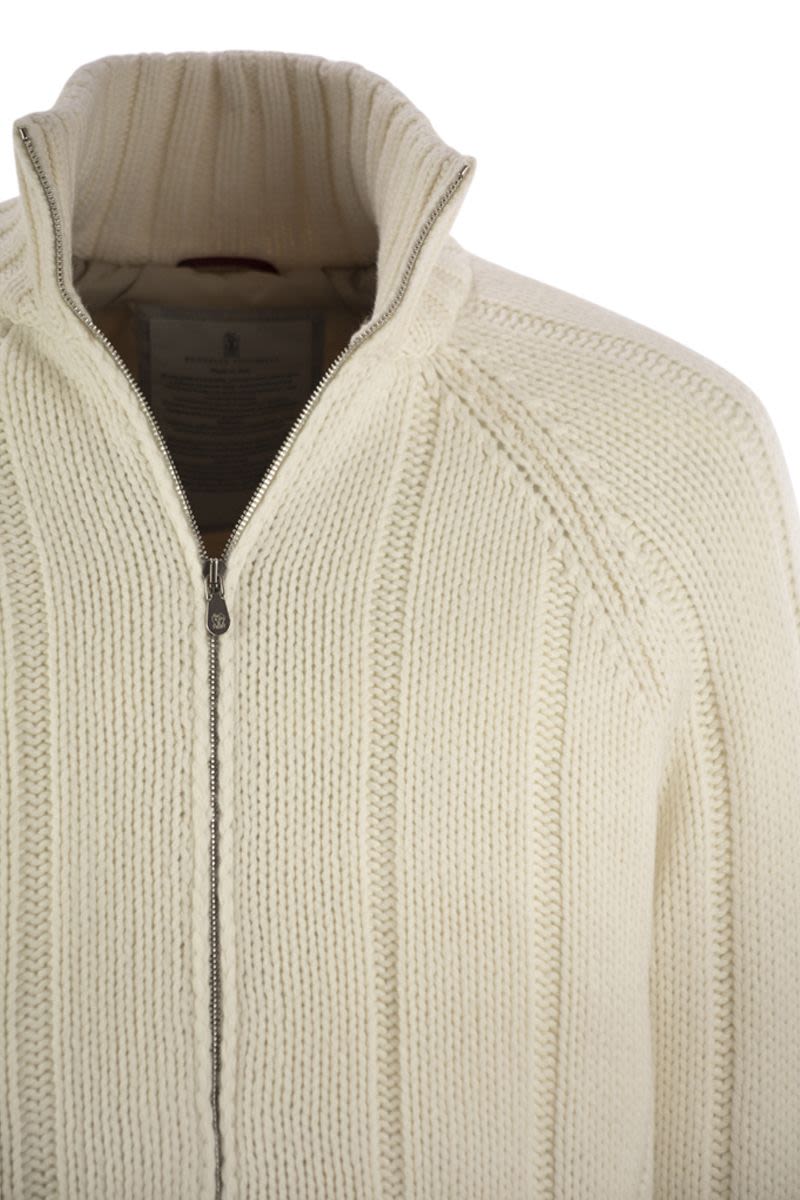 CASHMERE KNIT DOWN JACKET WITH ZIP Brunello Cucinelli