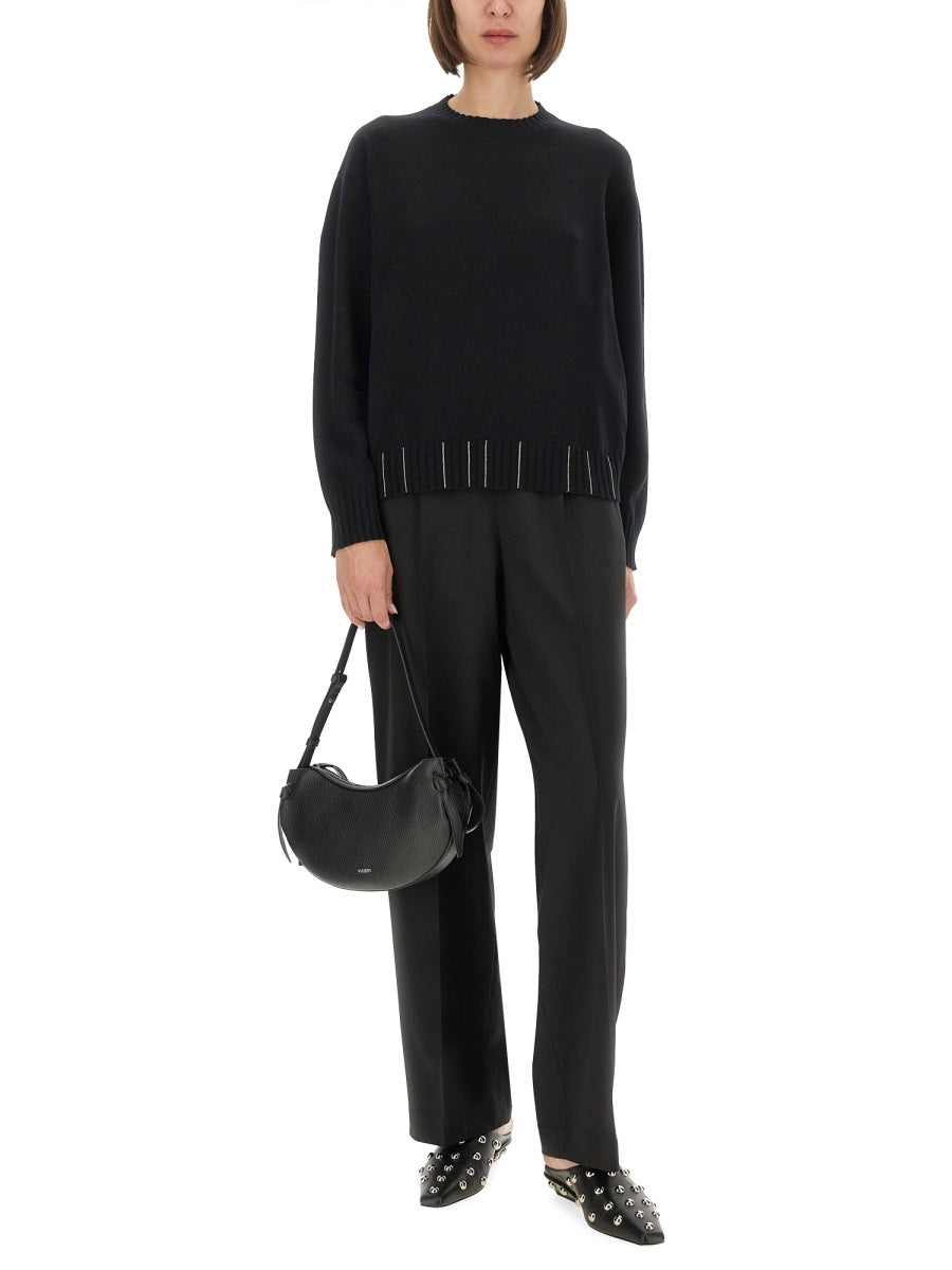 PLATINUM CREW-NECK JUMPER Fabiana Filippi BLACK 38
