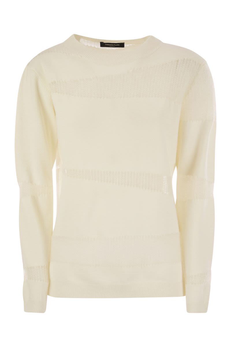 PLATINUM BOAT NECK SWEATER Fabiana Filippi WHITE 44