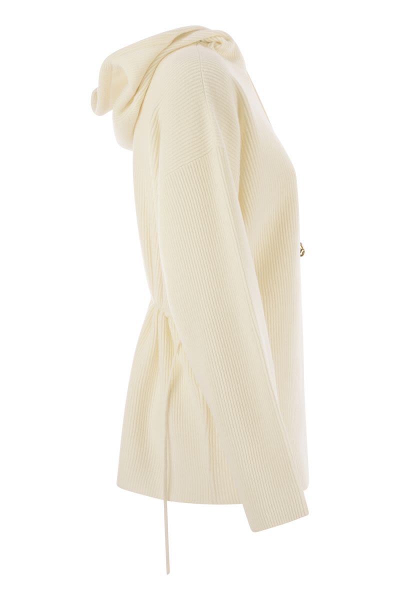 ENGLISH RIB CO HOODED SWEATER Fabiana Filippi