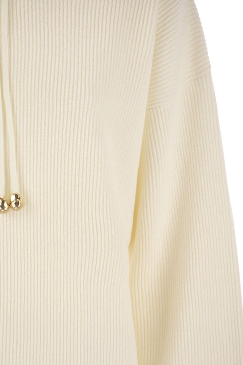 ENGLISH RIB CO HOODED SWEATER Fabiana Filippi