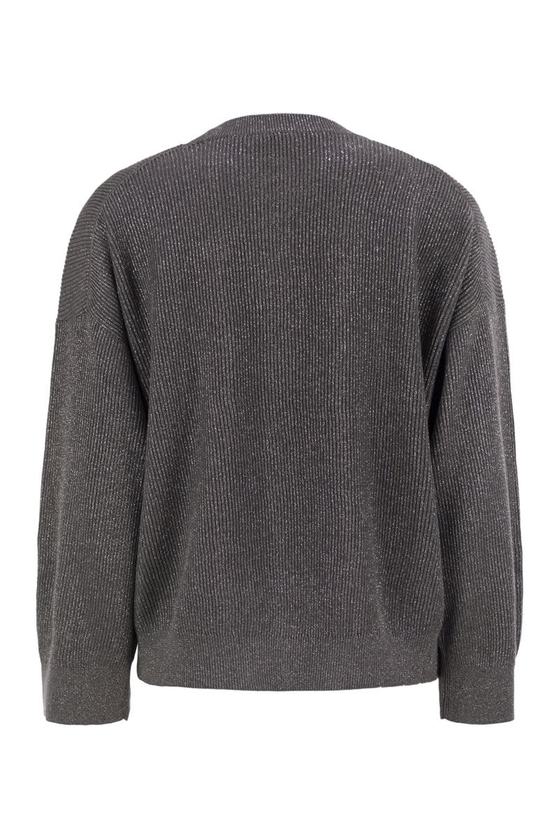 COTTON AND VISCOSE RIB SWEATER Brunello Cucinelli