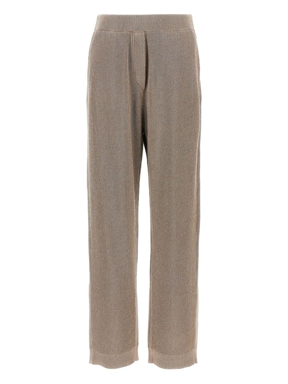 ENGLISH RIB COTTON AND VISCOSE PANTS Brunello Cucinelli BEIGE S