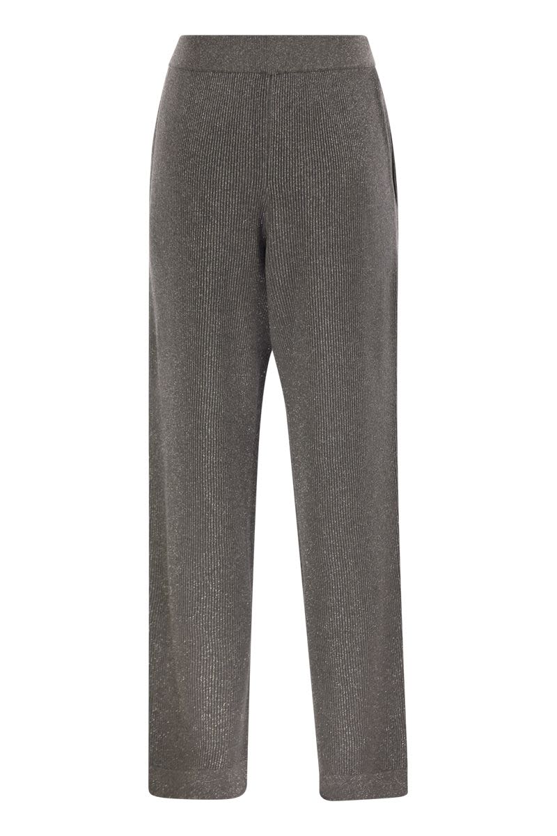 ENGLISH RIB COTTON AND VISCOSE PANTS Brunello Cucinelli