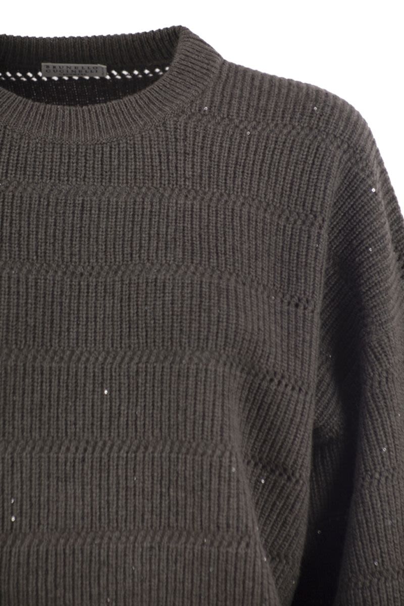 CASHMERE AND WOOL CREW-NECK SWEATER Brunello Cucinelli