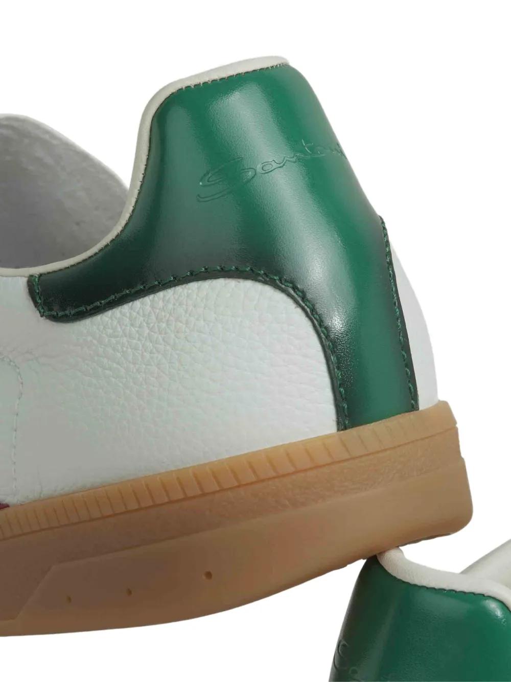 WHITE BLUE LEATHER SNEAKER Santoni