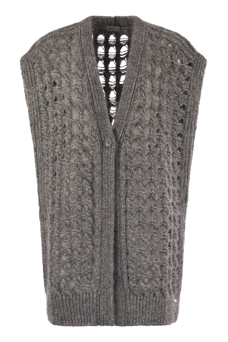 LONG SLEEVELESS CARDIGAN Herno GREY XS