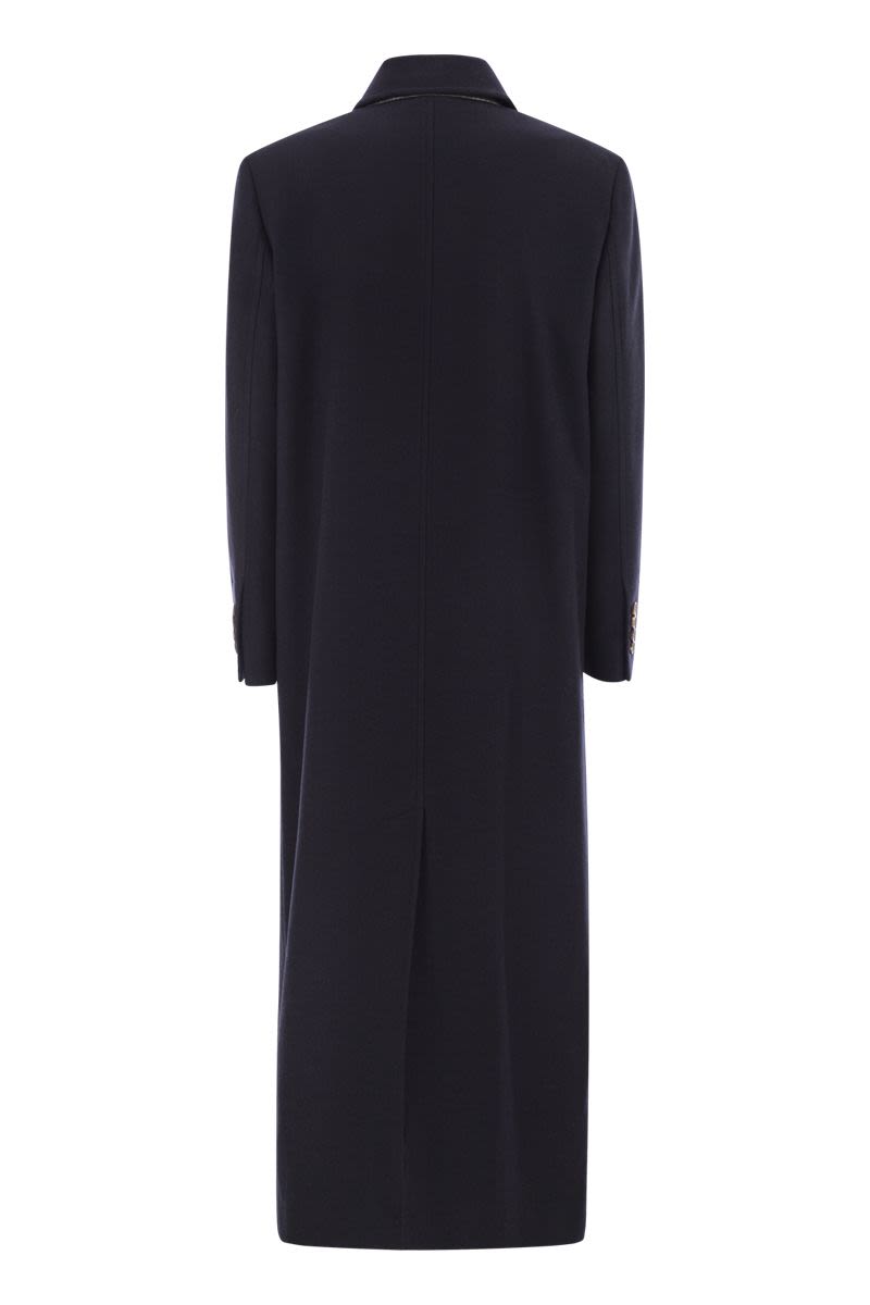 LONG WOOL COAT WITH JEWELLERY Brunello Cucinelli