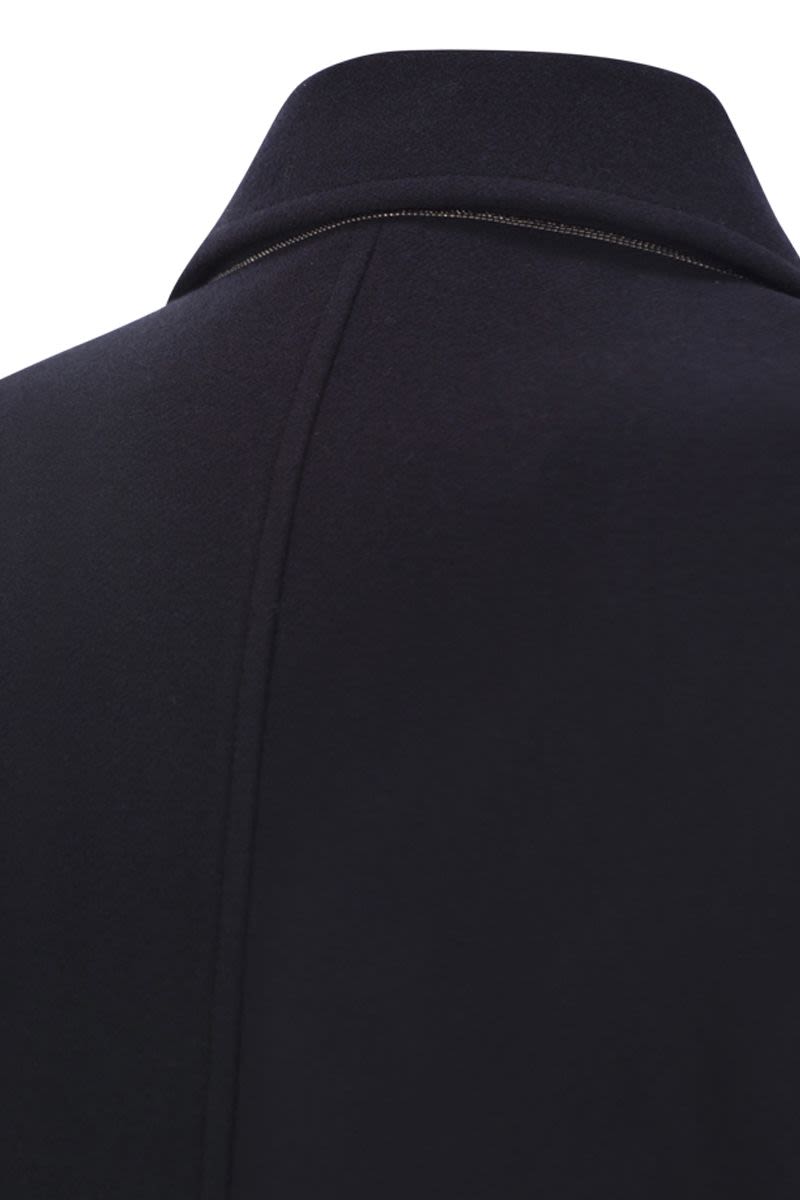 LONG WOOL COAT WITH JEWELLERY Brunello Cucinelli
