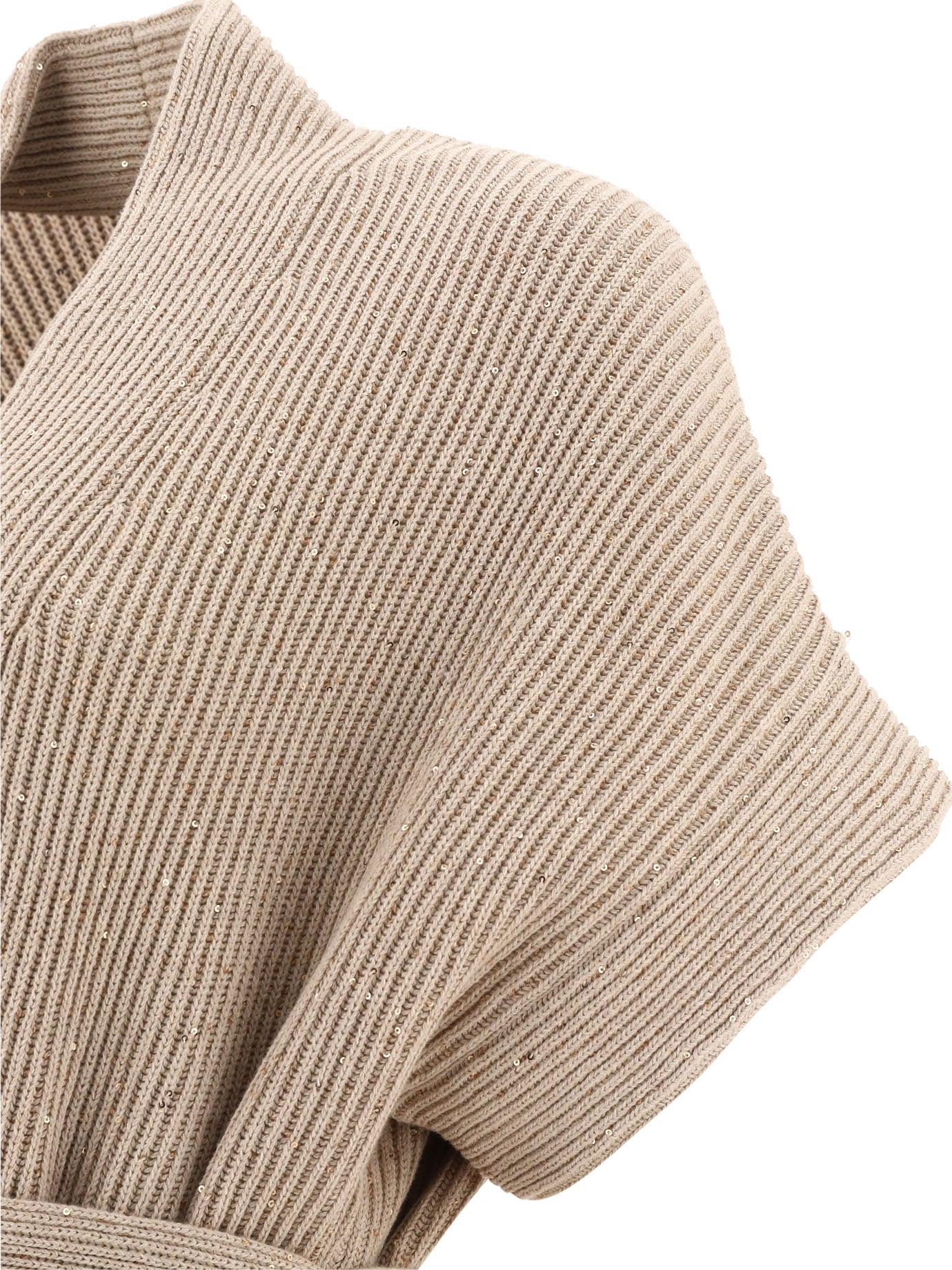 "DIAMANTE" RIBBED CARDIGAN Brunello Cucinelli