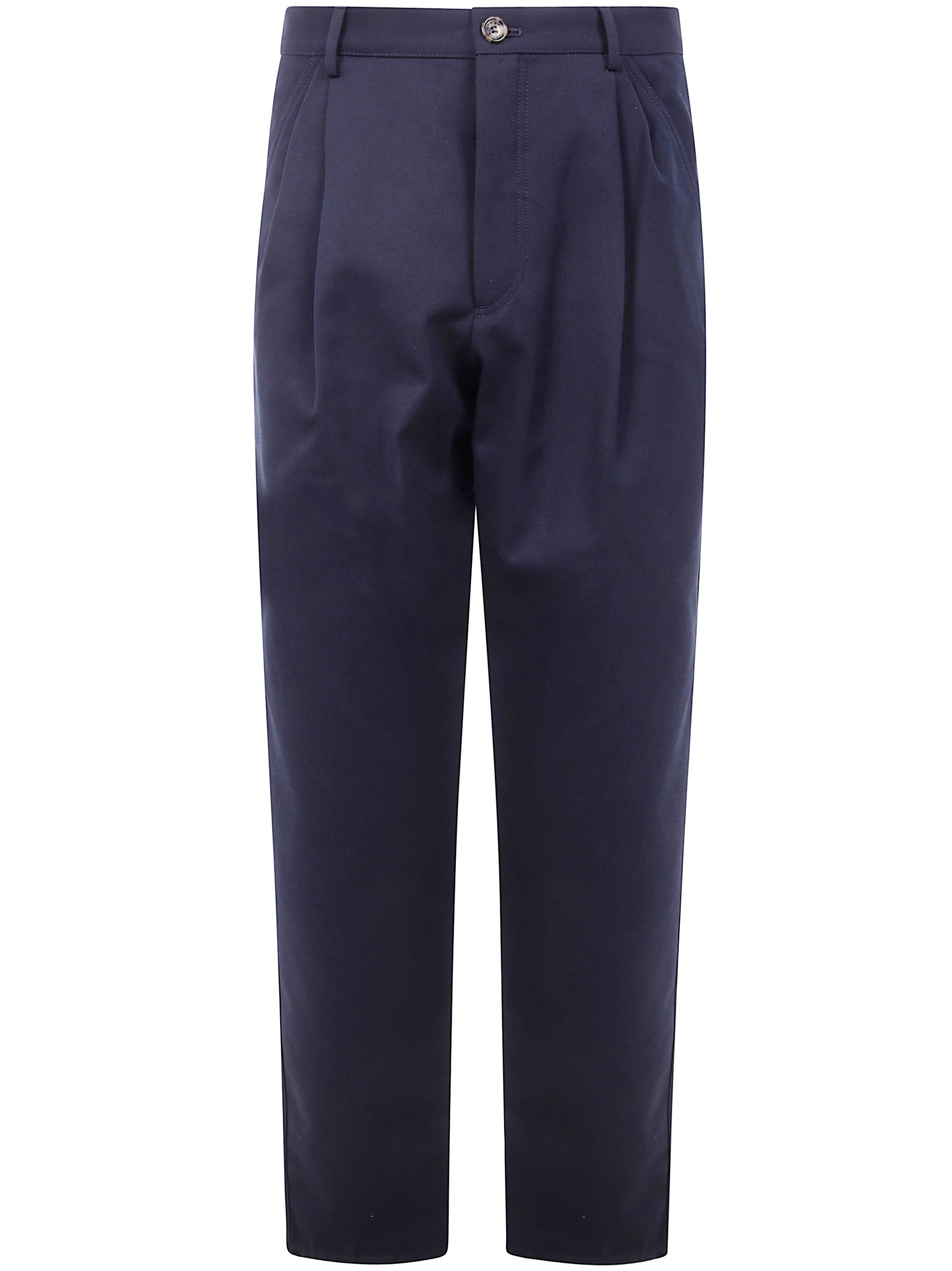 DOUBLE PIENCES CHINO TROUSERS Brunello Cucinelli BLUE 52