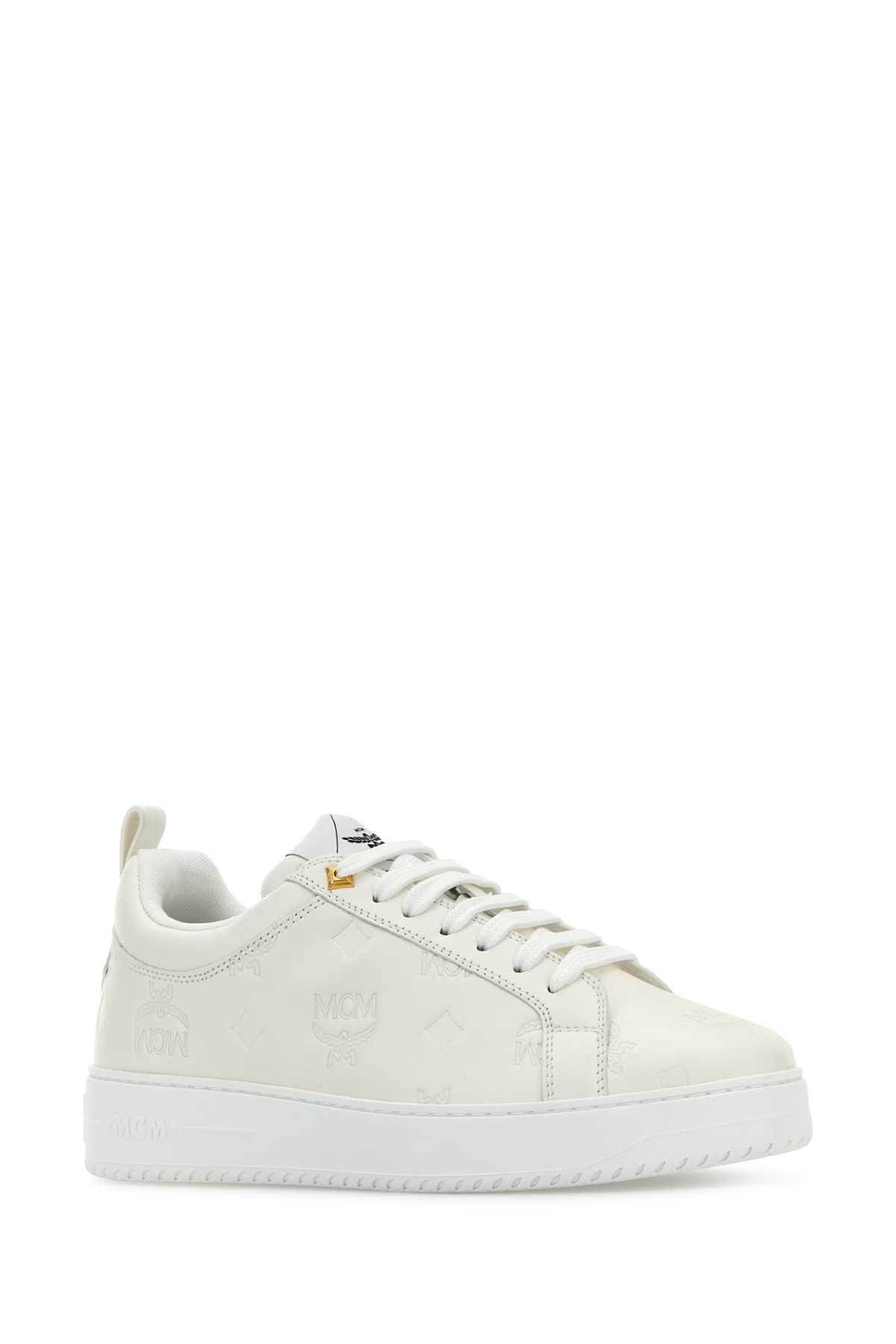 WHITE LEATHER NEW TERRAIN SNEAKERS MCM