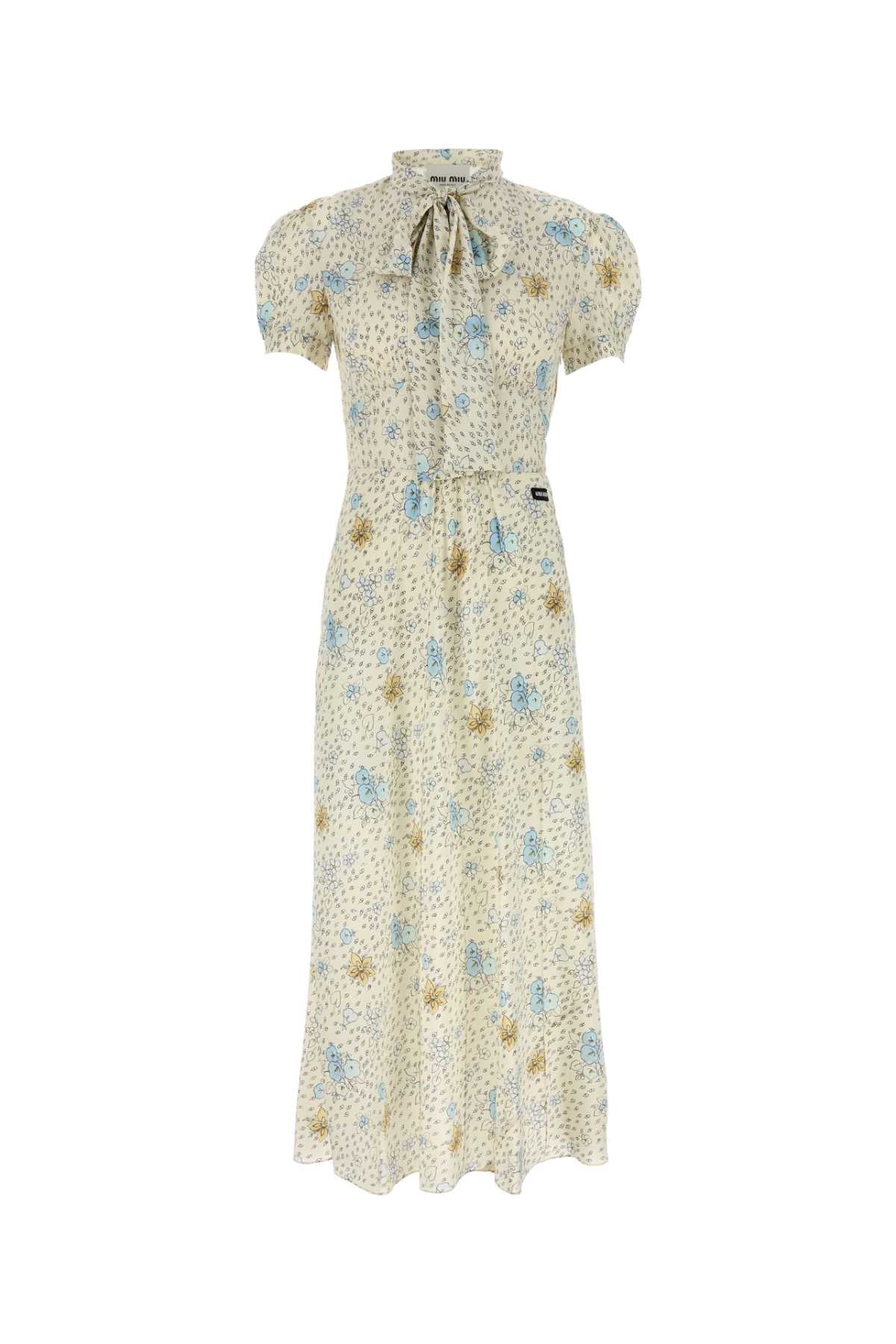 PRINTED SILK DRESS Miu Miu FLORAL 38