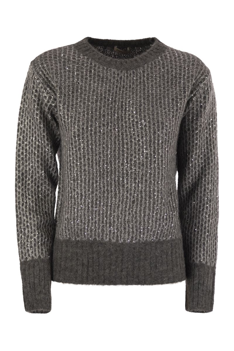 ALPACA AND WOOL CREWNECK SWEATER Herno GREY 40