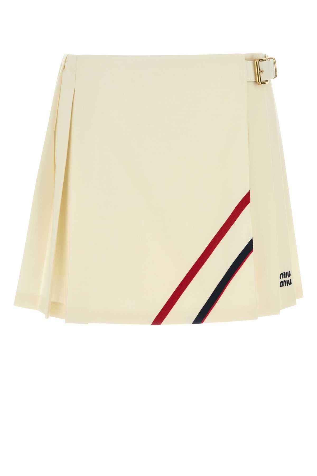 CREAM CANVAS MINI SKIRT Miu Miu YELLOW 40