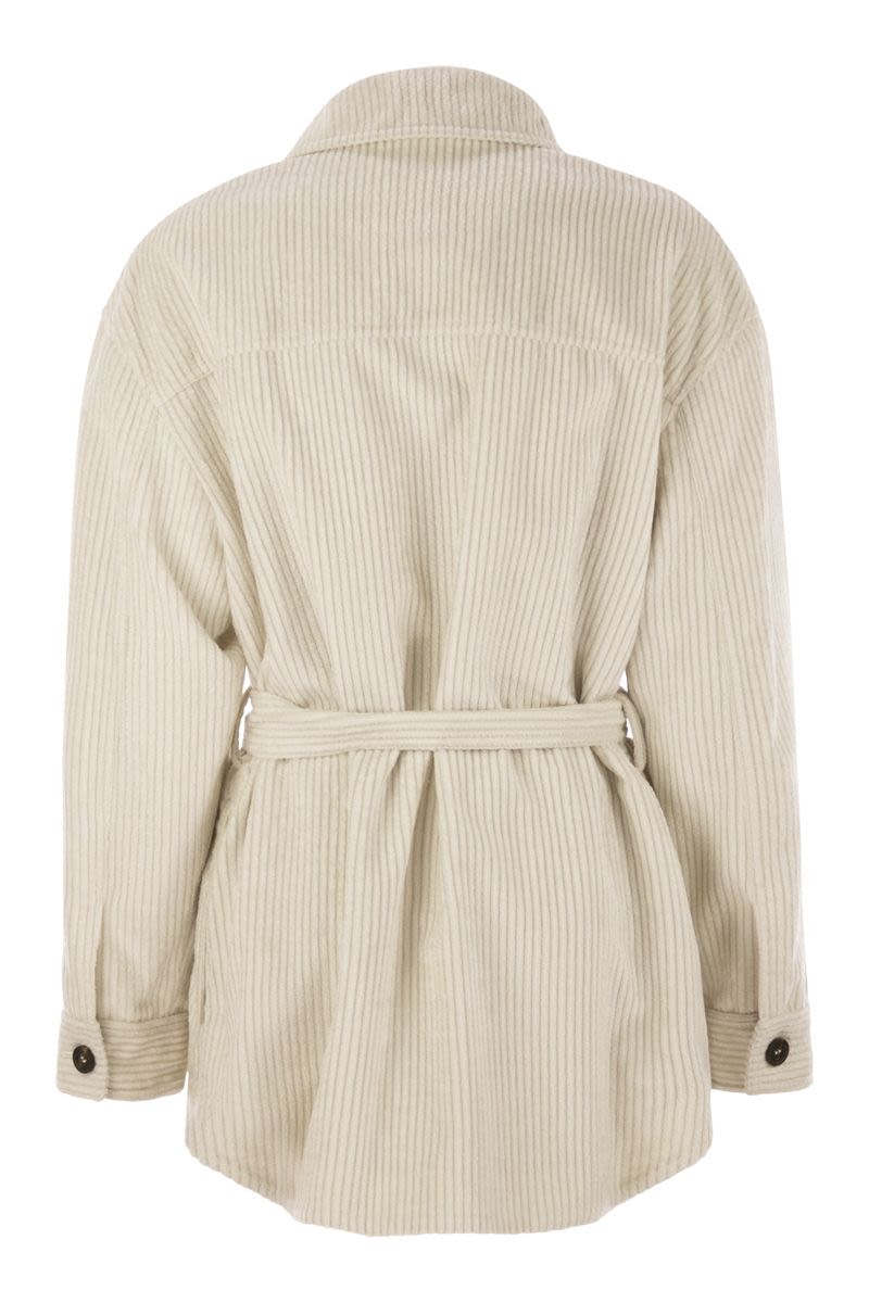 CORDUROY SAFARI-STYLE JACKET WITH JEWELLERY Brunello Cucinelli