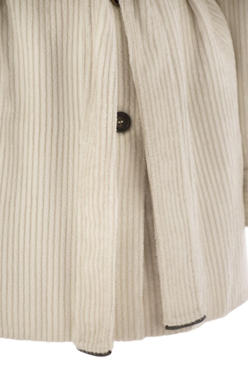 CORDUROY SAFARI-STYLE JACKET WITH JEWELLERY Brunello Cucinelli