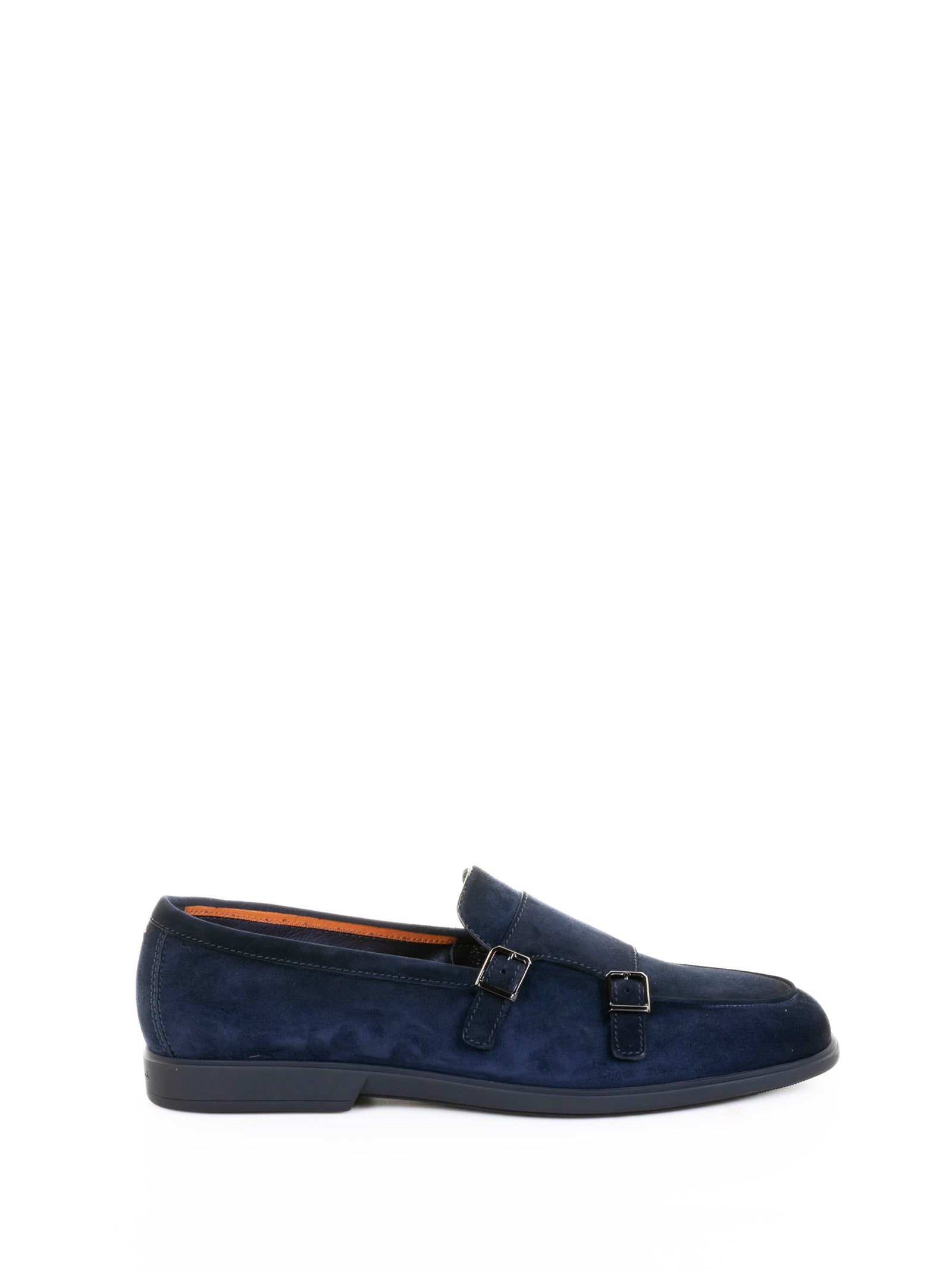BLUE DOUBLE BUCKLE SUEDE MOCCASIN Santoni BLUE 6.5