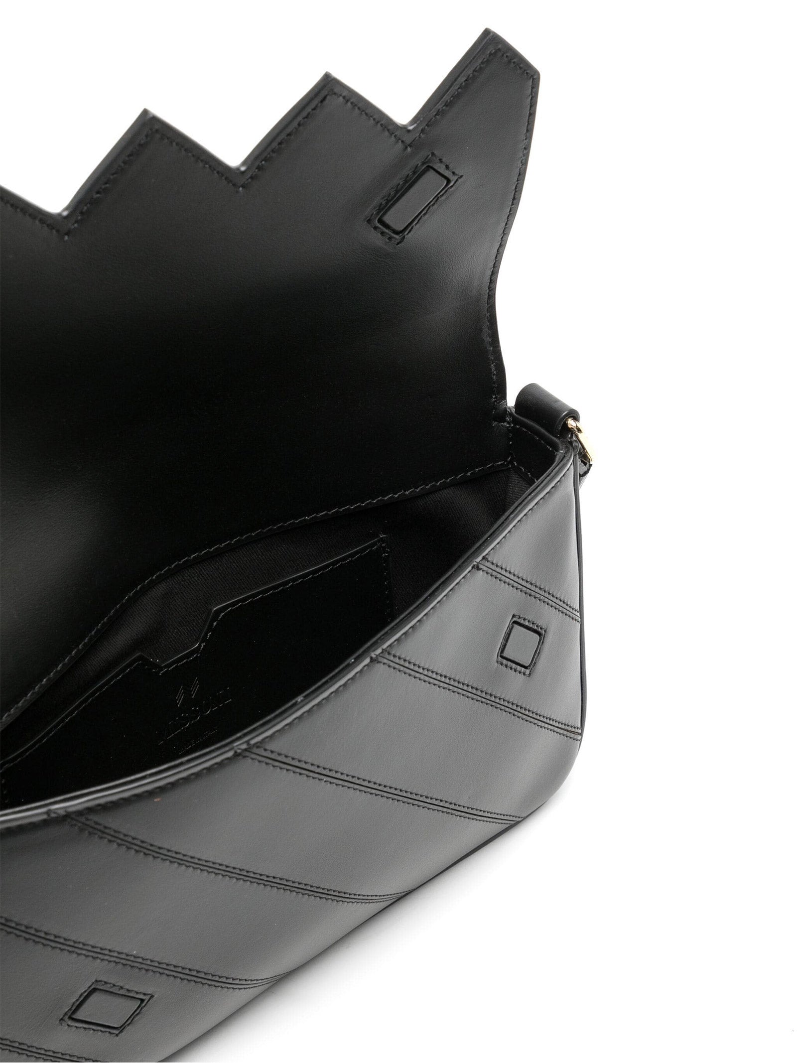 FLAP WAVE BLACK LEATHER SHOULDER BAG Missoni