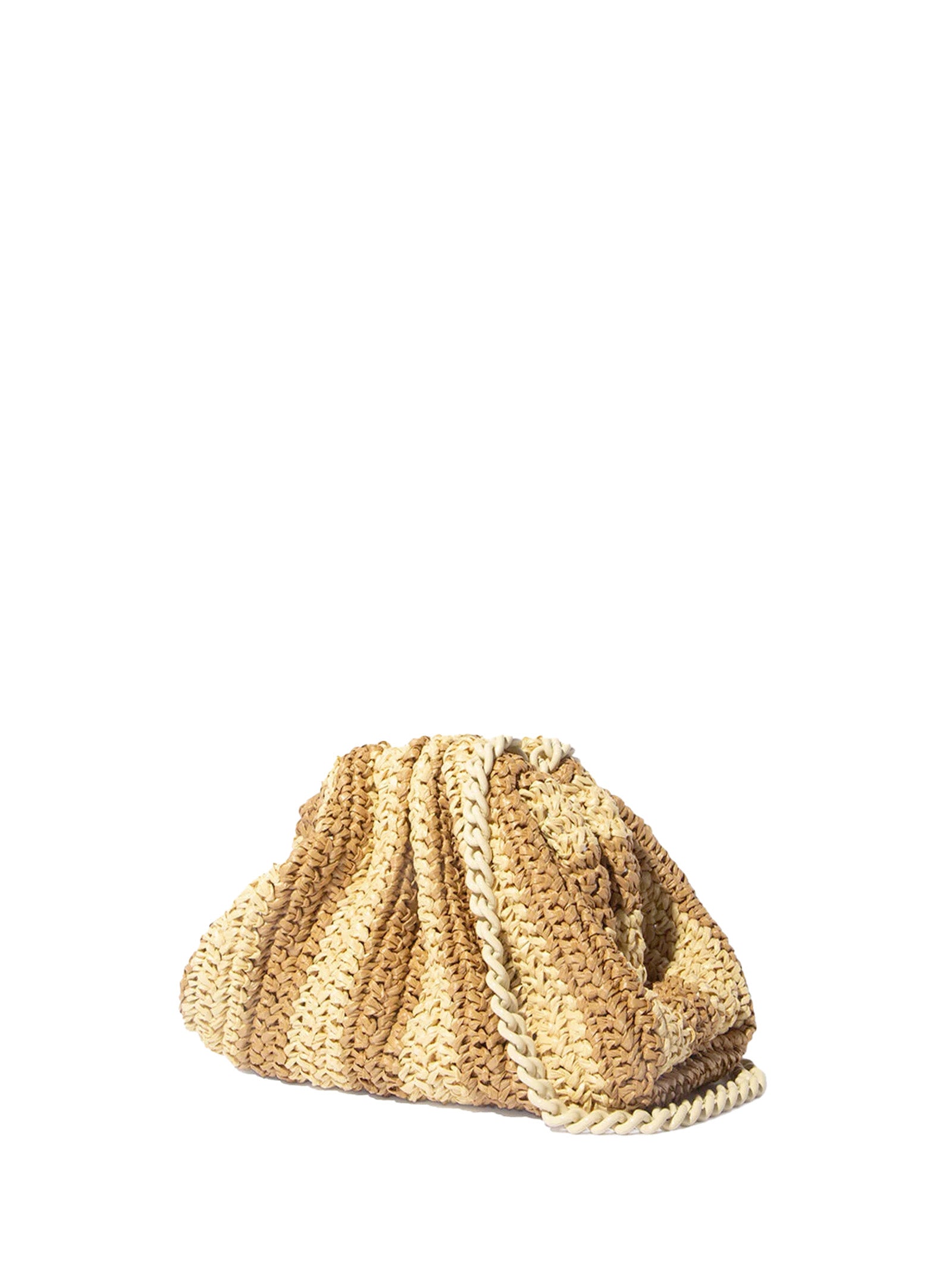 MARIA LA ROSA TWO-TONE CROCHET CLUTCH WITH SHOULDER STRAP Maria la Rosa