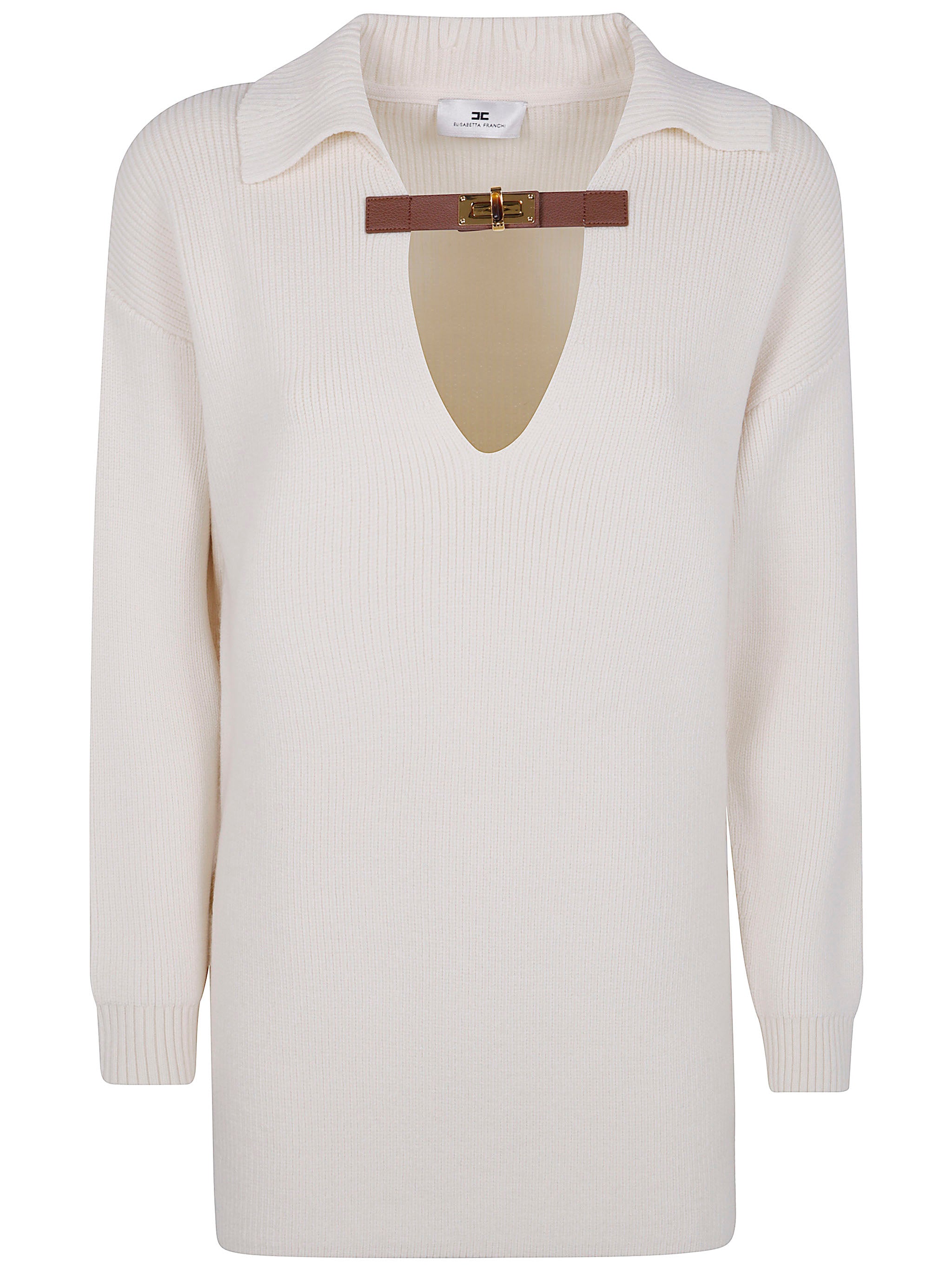 POLO NECK SWEATER Elisabetta Franchi WHITE 40