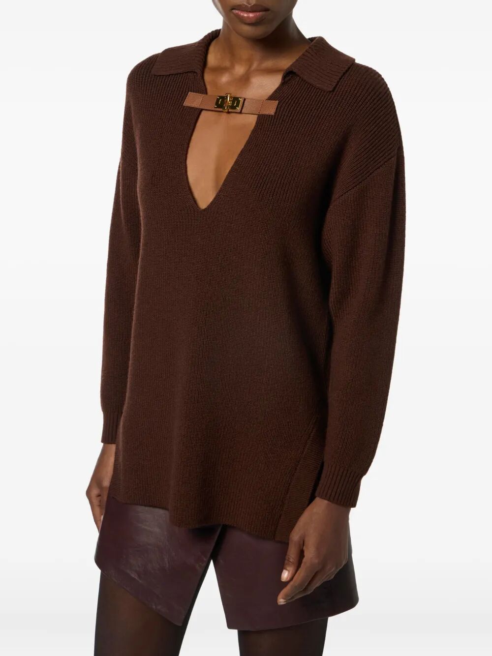 POLO COLLAR SWEATER WITH BUCKLE DETAIL Elisabetta Franchi