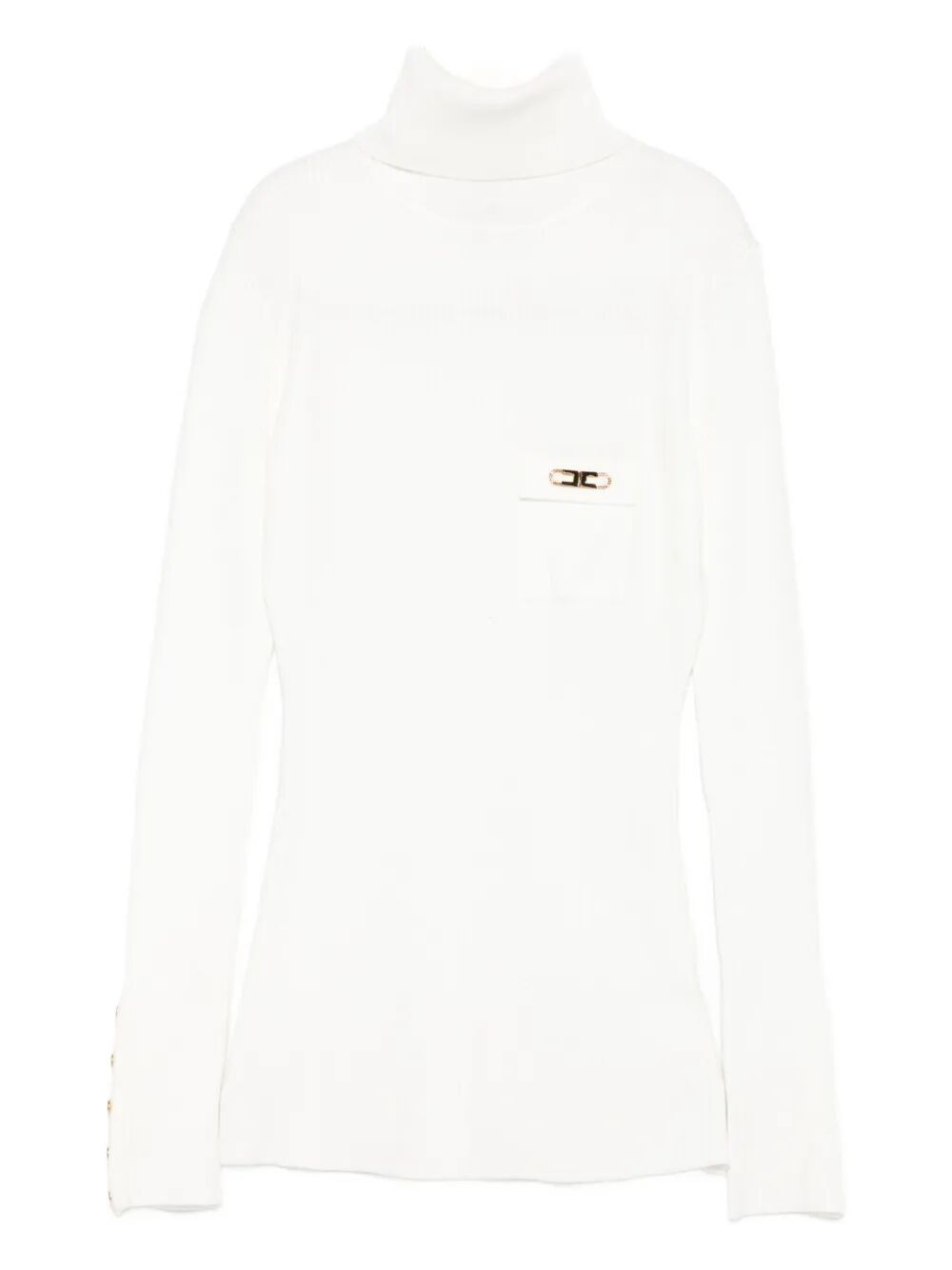 TURTLENECK RIBBED T-SHIRT Elisabetta Franchi WHITE 40
