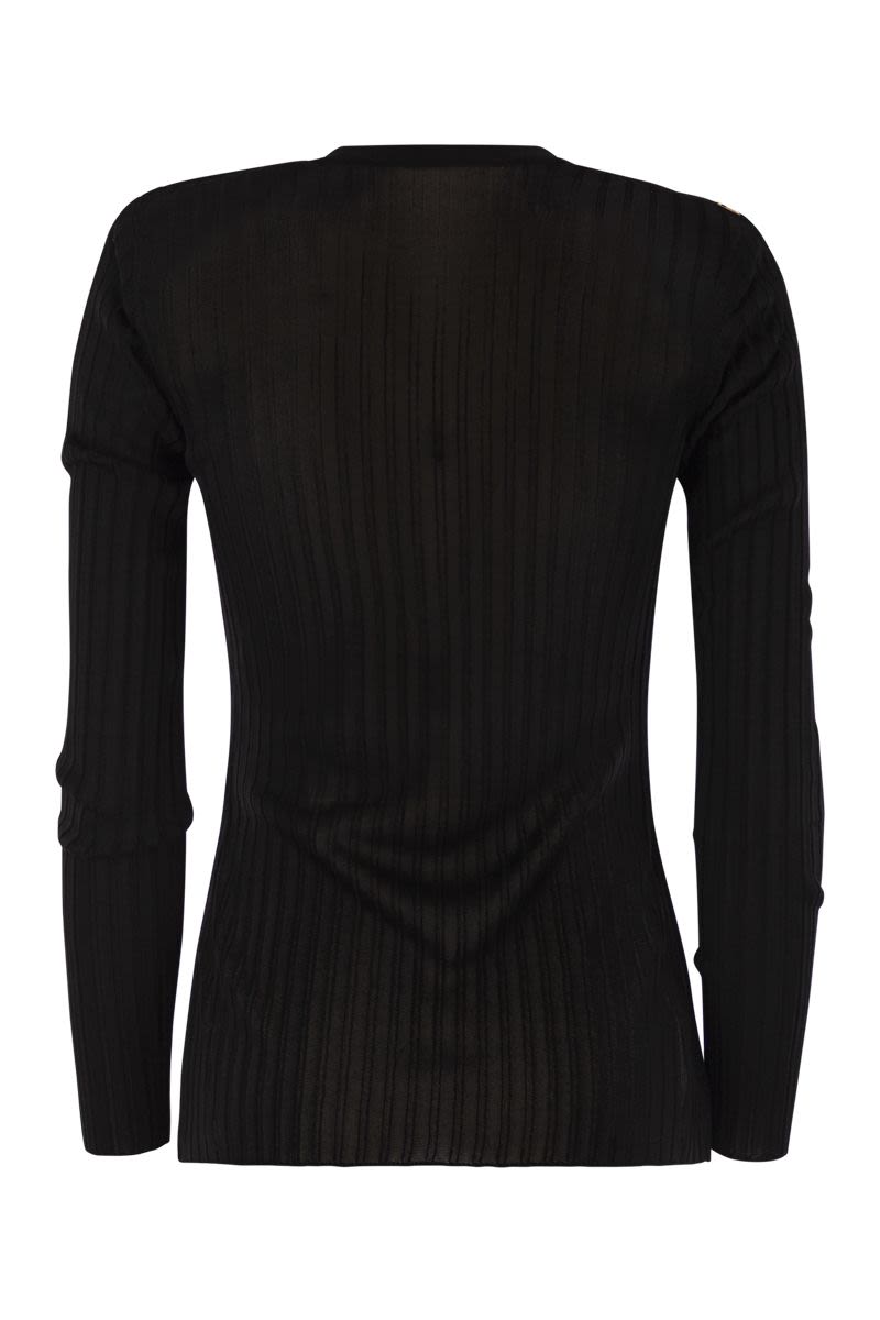 VISCOSE KNIT SHIRT WITH LOGO DETAILS Elisabetta Franchi
