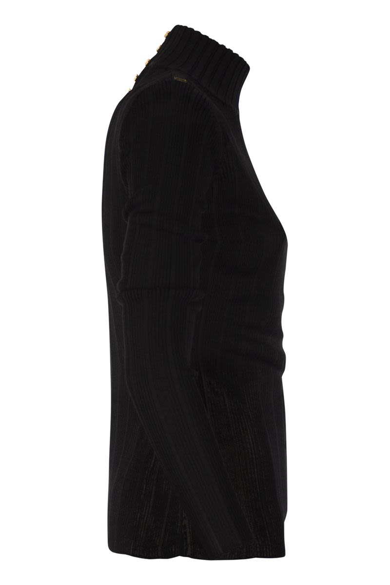 VISCOSE KNIT SHIRT WITH LOGO DETAILS Elisabetta Franchi