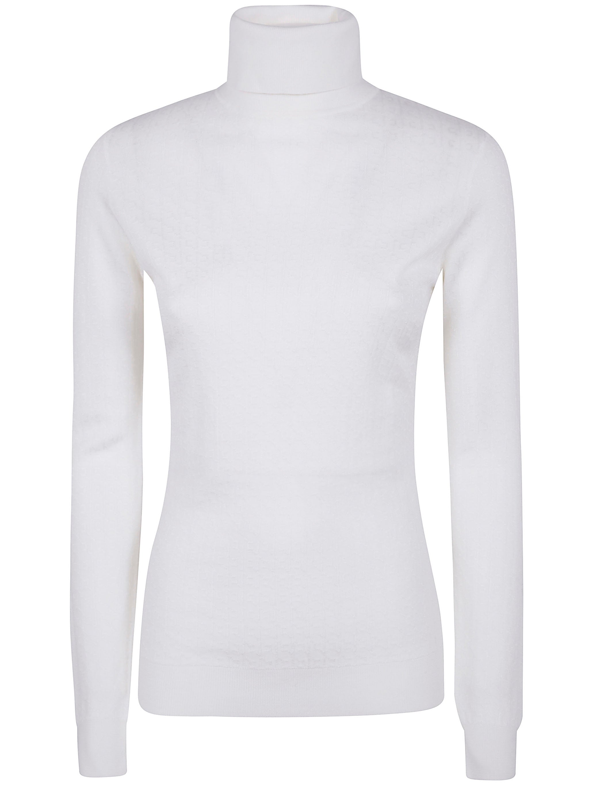 TURTLENECK SWEATER WITH LOGO Elisabetta Franchi WHITE 40