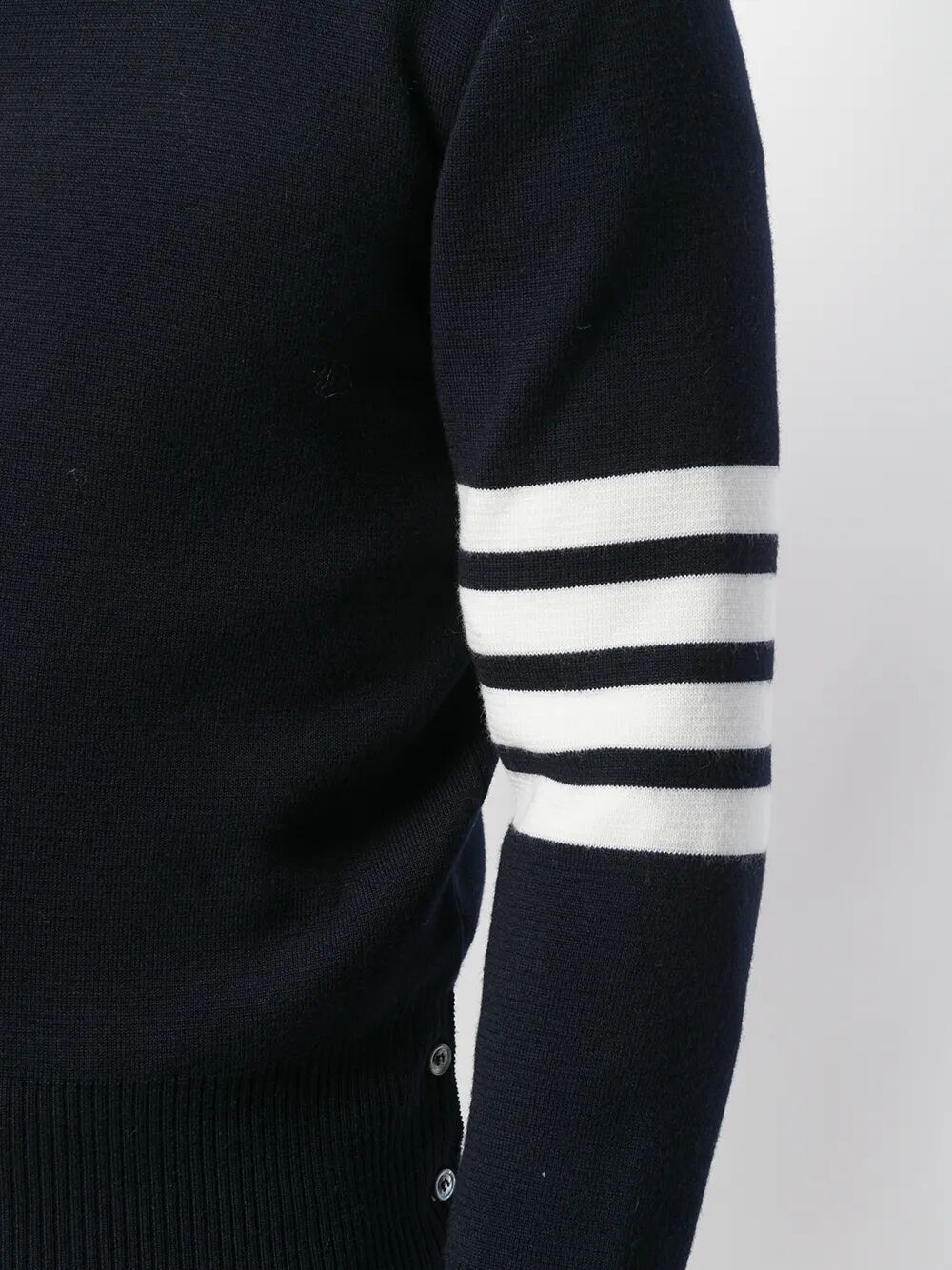 MILANO STITCH V NECK CARDIGAN WITH 4 BAR IN FINE MERINO WOOL Thom Browne