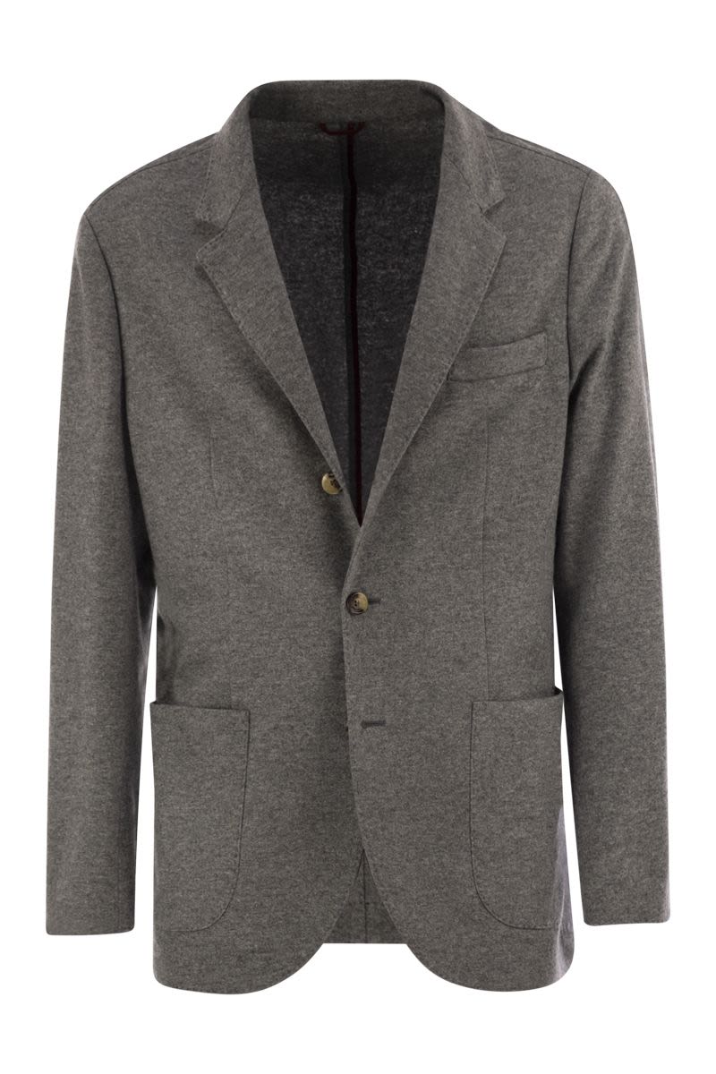 CASHMERE JERSEY BLAZER WITH PATCH POCKETS Brunello Cucinelli GREY 48