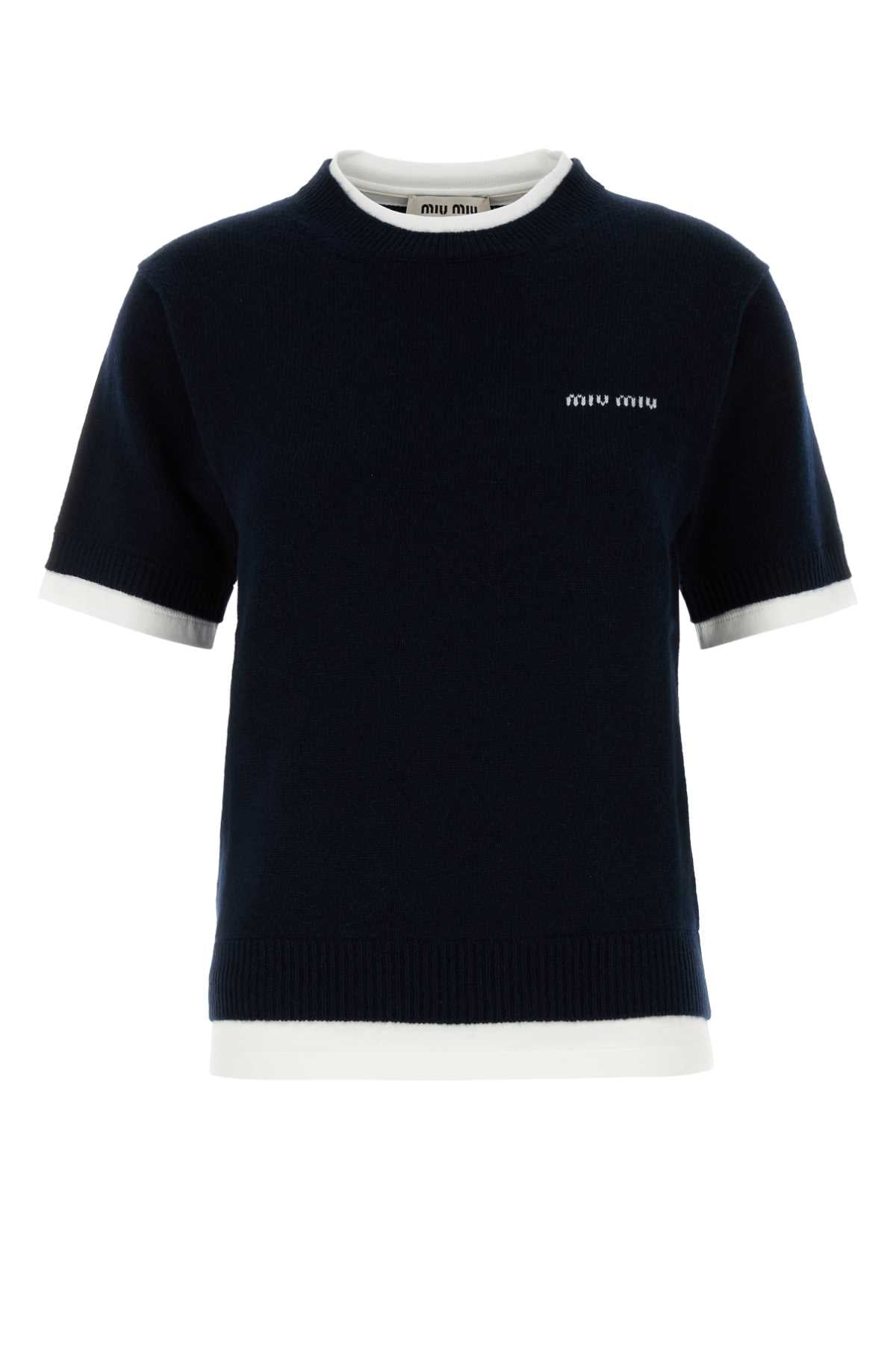 MIDNIGHT BLUE CASHMERE SWEATER Miu Miu BLUE 42